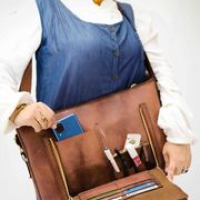 Genuine leather laptop bag