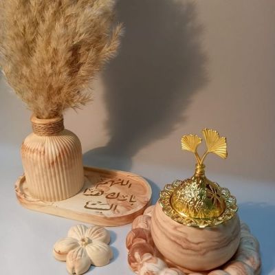 طقم المبخره الملكيه بلون دافئ مناسب للاهداء وللاقتناء الشخصي 