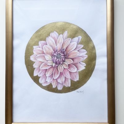 لوحات فنيه ثلاث لورود بالذهبي