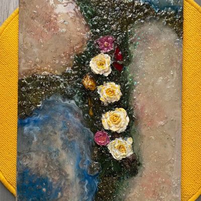 تابلوة ريزن ومجسمات وورود