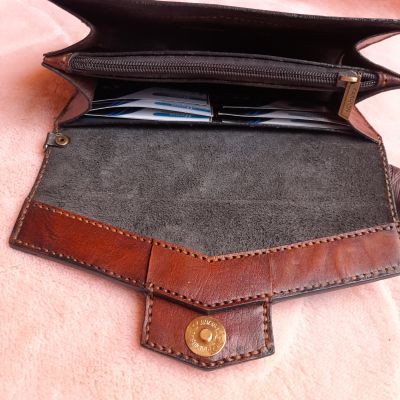 بورتفيه حريمي جلد طبيعي هاند ميد 