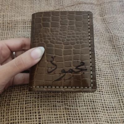 🤎محفظه رجالى جلد طبيعى ثلاثيه 