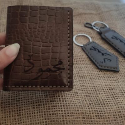 🤎محفظه رجالى جلد طبيعى ثلاثيه 