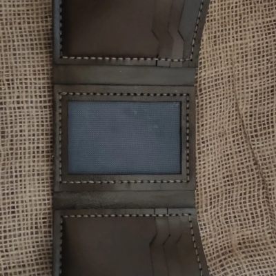 🤎محفظه رجالى جلد طبيعى ثلاثيه 