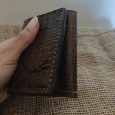 🤎محفظه رجالى جلد طبيعى ثلاثيه 