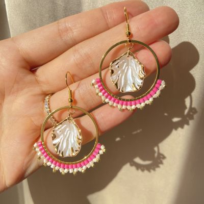 Seashell Earrings ( Pink )