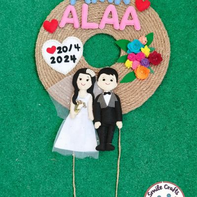 تعليقة ديكور من الجوخ وخيوط الخيش