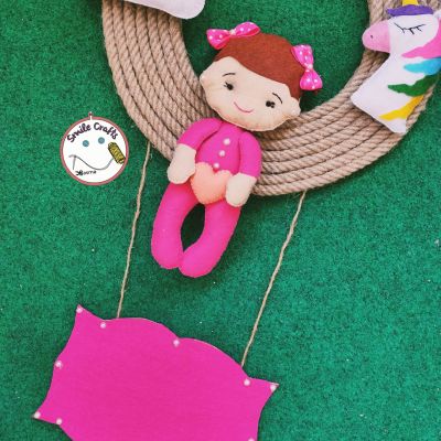 تعليقة ديكور من الجوخ وخيوط الخيش