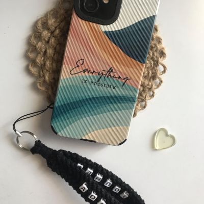 Macrame wrist phone strap
