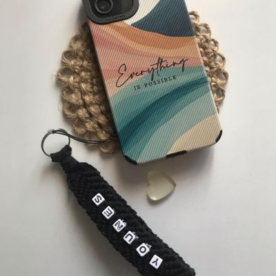 Macrame wrist phone strap