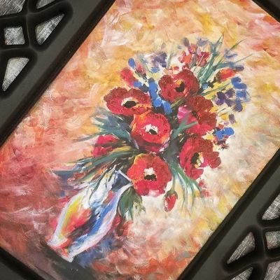 تابلو الوردات الحمراء