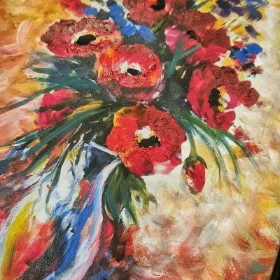 تابلو الوردات الحمراء