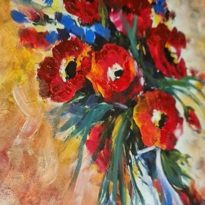 تابلو الوردات الحمراء