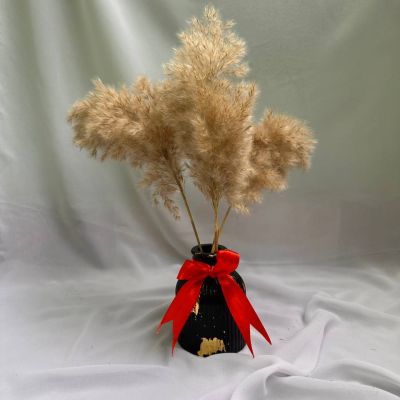 ديكور منزل اسود 5 قطع مع ورق ذهبي