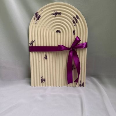 ديكور منزل ابيض 4 قطع مع احجار لافندر