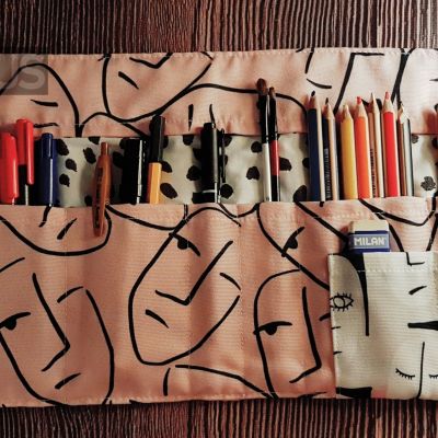 حافظة اقلام قابلة للطي + حافظة اقلام بسوستة