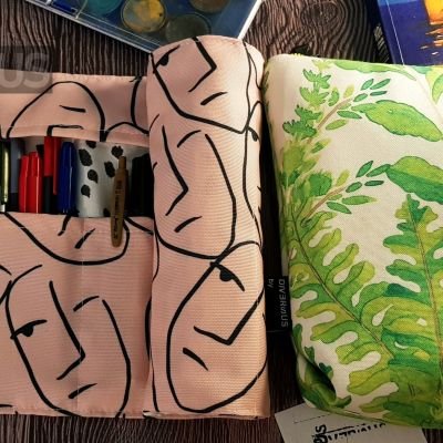 حافظة اقلام قابلة للطي + حافظة اقلام بسوستة