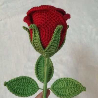 بوكيه ورد الجوري الاحمر كروشيه