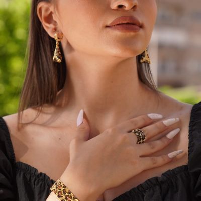 مجموعة تصميم جلد النمر الذهبى من خرز الميوكى