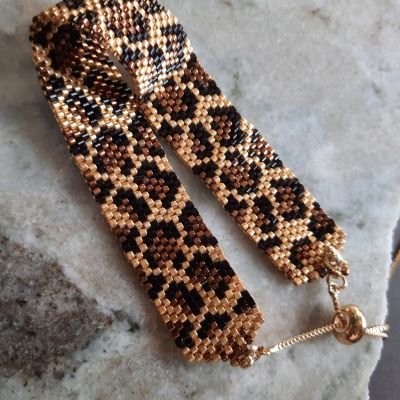 مجموعة تصميم جلد النمر الذهبى من خرز الميوكى