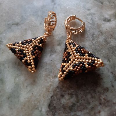 مجموعة تصميم جلد النمر الذهبى من خرز الميوكى