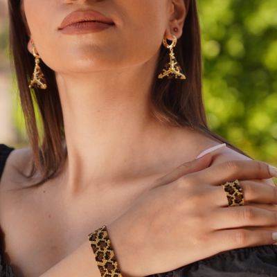 مجموعة تصميم جلد النمر الذهبى من خرز الميوكى