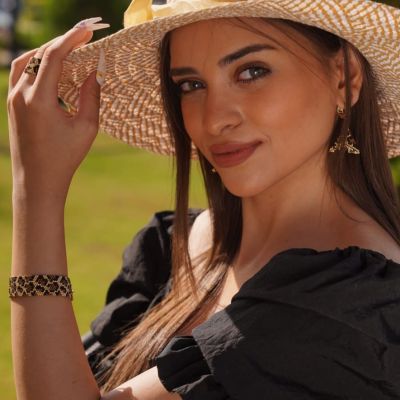 مجموعة تصميم جلد النمر الذهبى من خرز الميوكى