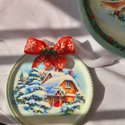 A set of beech wood plates