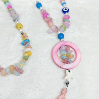 عقد من  كسر احجار العقيق 