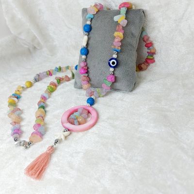 عقد من  كسر احجار العقيق 