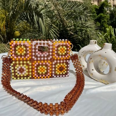 شنطة كريستال مربعات 