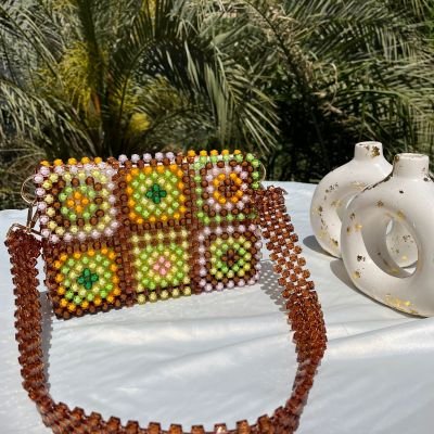 شنطة كريستال مربعات 