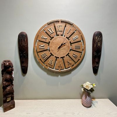 ساعة حائط خشب 