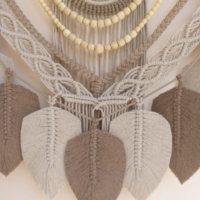 مكرمية بوهو مع ورق شجر 