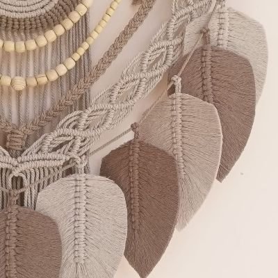 مكرمية بوهو مع ورق شجر 