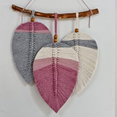 مكرمية ورق شجر للحائط 