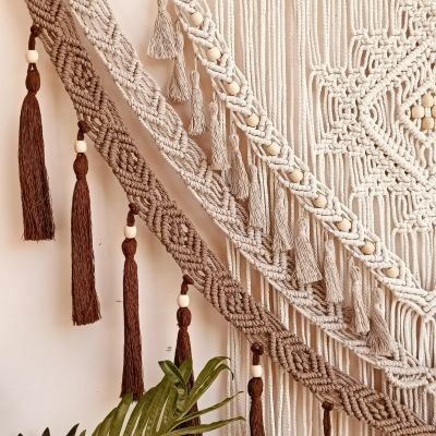 مكرمية كبيرة الحجم للحائط