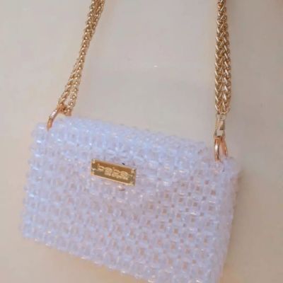 شنطة كريستال شفاف مدور