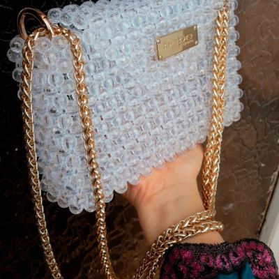 شنطة كريستال شفاف مدور