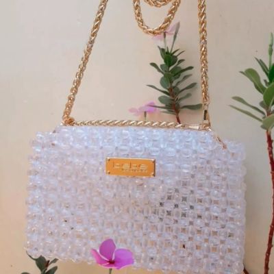 شنطة كريستال شفاف مدور