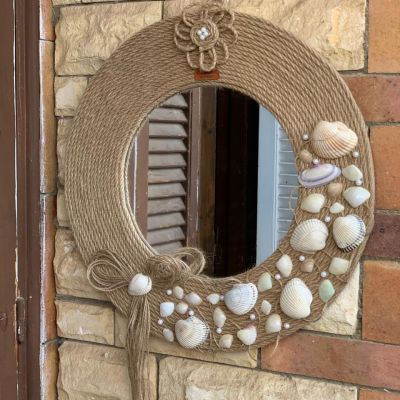 Boho mirrors inlaid with seashells