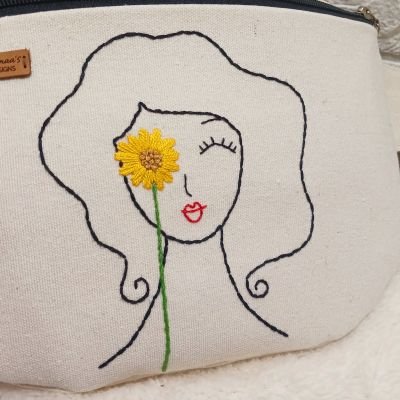 Waist Bag embroidery sunflower