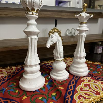 طقم شطرنج ديكور بوليستر ثلاثي 