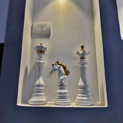 طقم شطرنج ديكور بوليستر ثلاثي 