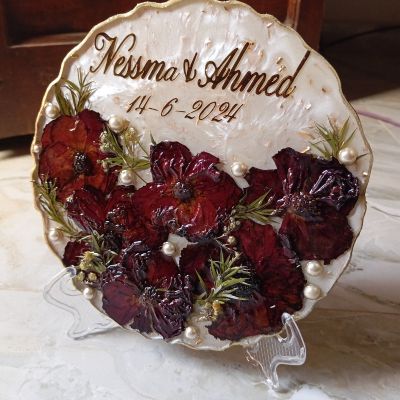 Resin flowers coaster 