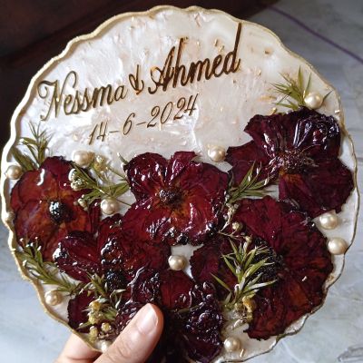 Resin flowers coaster 