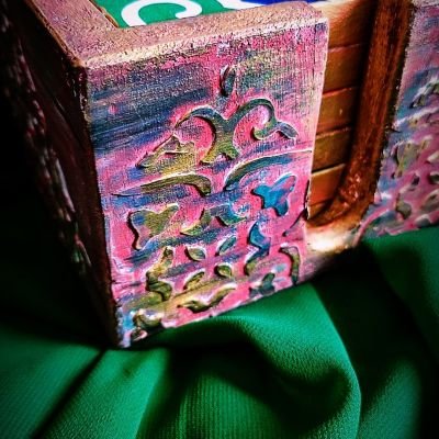 طقم كوستر ديكوباج يدوي الصنع مع علبة