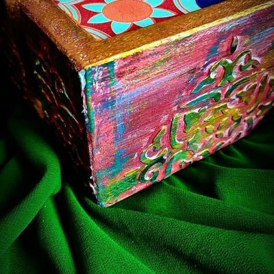 طقم كوستر ديكوباج يدوي الصنع مع علبة