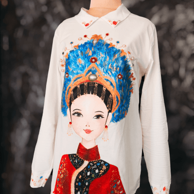 بلوزة رسم هاند ميد 