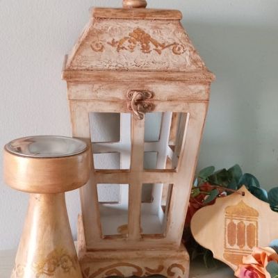 مجموعه كامله من فانوس خشب و مبخره  مع كوستر دله  كبير 